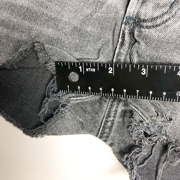 American Eagle Cut Off Hi Rise Girlfriend Denim Shorts 2 Black Womens - Picture 9 of 14